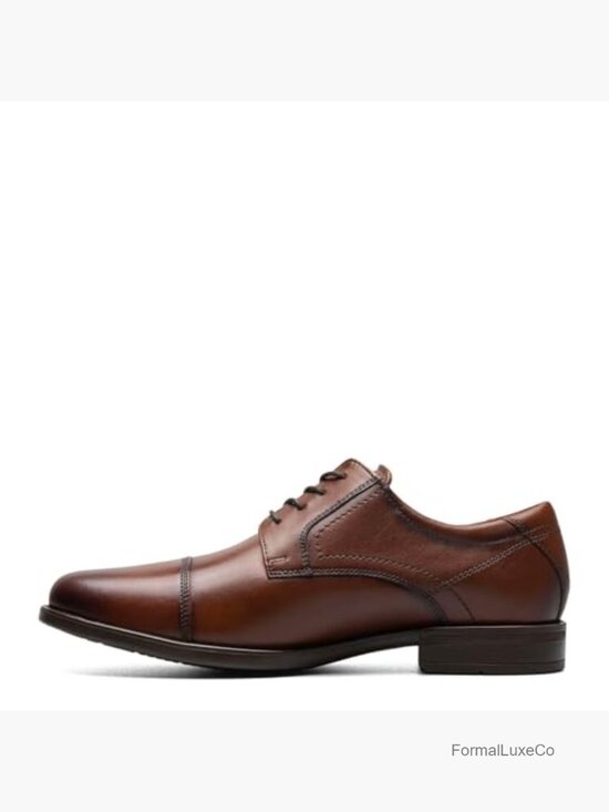 Men\'s Cap Toe Oxford Dress Shoes Leather Lace-Up